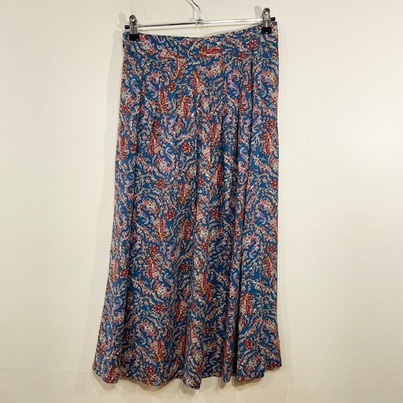 Like New Sezane Alicia Paisley Midi Skirt Ranch Marine 38, 6 - Picture 4 of 9